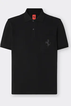 FERRARI Poloshirt mit Aufnäher mit tänzelndem Pferd