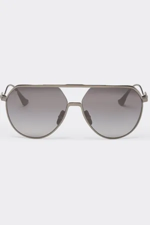 FERRARI Sonnenbrille aus mattem Gunmetal-Titan mit polarisierten Gläsern mit grauem Farbverlauf
