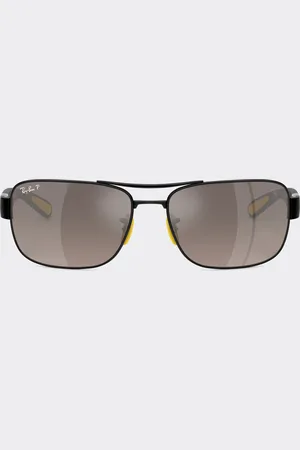 FERRARI Ray-Ban für Scuderia RB3763M schwarzes Metall und Kunststoff mit grau getönten polarisierten Gläsern