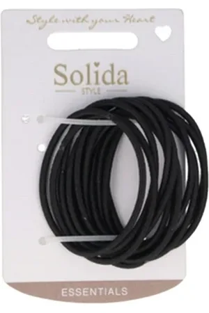 SOLIDA Haargummi schwarz, 5 cm, 12 Stk. Haargummi
