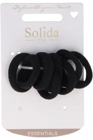 SOLIDA Haargummis schwarz geriffelt, 8 Stk. Haargummi