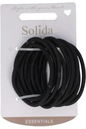 SOLIDA Haargummis schwarz, 5 cm, 9 Stk. Haargummi