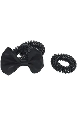 SOLIDA Curly Loop mit Schleife, schwarz, 3 Stk. Haargummi