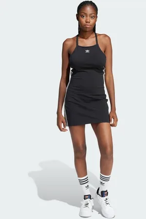 adidas 3-stripes Mini Damen Kleider - Schwarz - Größe: 32/XXS - Baumwoll-Jersey - Foot Locker