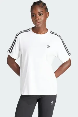 adidas 3 Stripes Damen T-Shirts - Weiß - Größe: 32/XXS - Baumwoll-Jersey - Foot Locker