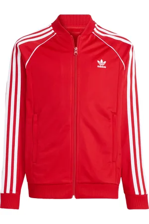 adidas Superstar Unisex Trainingsoberteile - Rot - Größe: 129 - 134 CM - Baumwoll-Canvas - Foot Locker