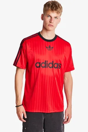 adidas Football Herren T-Shirts - Rot - Größe: S - Poly Jersey - Foot Locker