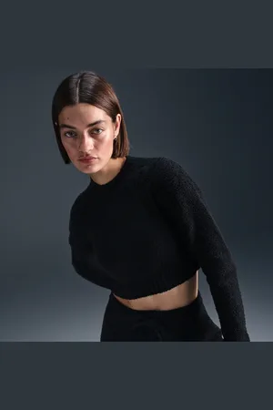 Nike Phoenix Damen Trainingsoberteile - Schwarz - Größe: 34 - Baumwoll-Jersey - Foot Locker