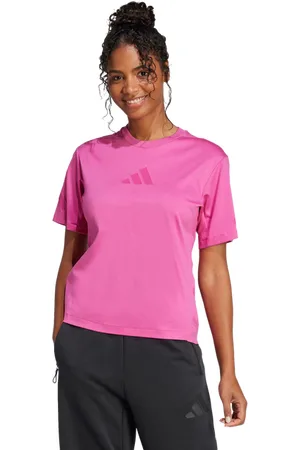 adidas Z.n.e. Damen T-Shirts - Rosa - Größe: 34 - Baumwoll-Jersey - Foot Locker