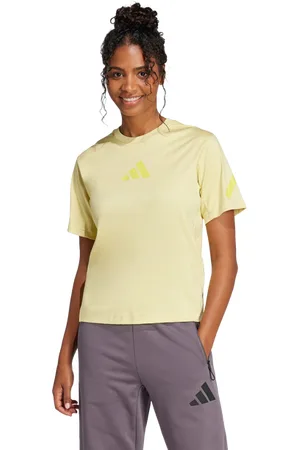 adidas Z.n.e. Damen T-Shirts - Gelb - Größe: 36 - Baumwoll-Jersey - Foot Locker
