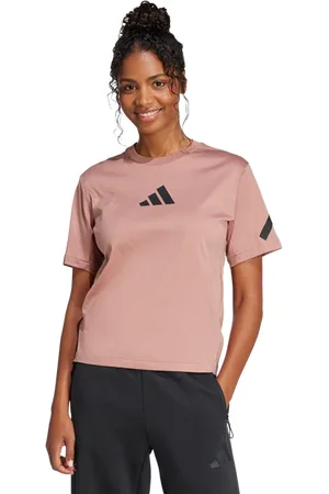 adidas Z.n.e. Damen T-Shirts - Braun - Größe: 34 - Baumwoll-Jersey - Foot Locker