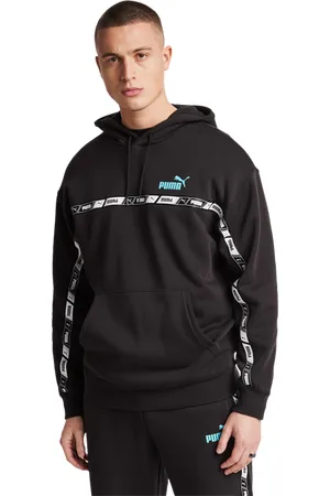 PUMA Essentials+ Tape Herren Kapuzenpullover - Schwarz - Größe: M - Baumwoll-Fleece - Foot Locker