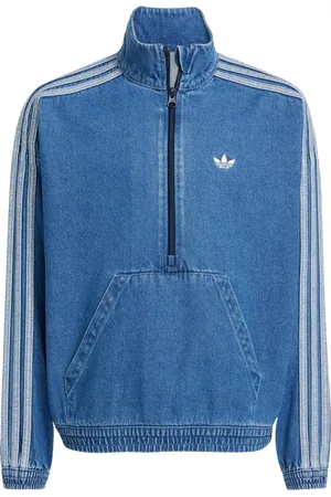 adidas 3s Denim Unisex Trainingsoberteile - Blau - Größe: 129 - 134 CM - Baumwollkörper - Foot Locker
