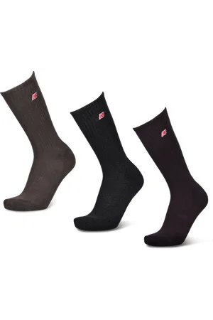 New Balance Crew 3 Pack Unisex Socken - Schwarz - Größe: 43-46 - Baumwolle - Foot Locker