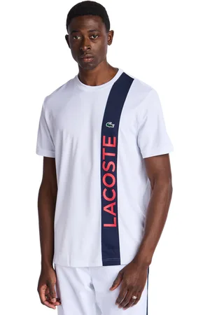 Lacoste Small Croc Logo Stripe Herren T-Shirts - Weiß - Größe: S - Foot Locker