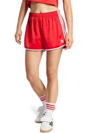 adidas 3 Stripes Damen Kurze Hosen - Rot - Größe: 36 - Foot Locker