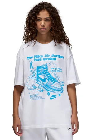 Jordan Oversized Graphic Damen T-Shirts - Weiß - Größe: XS - Baumwoll-Jersey - Foot Locker