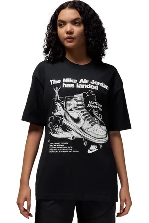 Jordan Oversized Graphic Damen T-Shirts - Schwarz - Größe: XS - Baumwoll-Jersey - Foot Locker