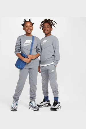 Nike Sportswear Unisex Trainingsanzüge - Grau - Größe: 122 - 128 CM - Baumwoll-Jersey - Foot Locker