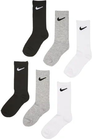 Nike Kids Crew 6 Pack Unisex Socken - Weiß - Größe: 27 - 35 - Baumwolle - Foot Locker