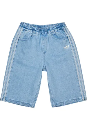 adidas Minecraft Denim Unisex Kurze Hosen - Blau - Größe: 129 - 134 CM - Baumwollkörper - Foot Locker