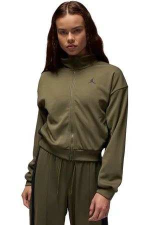 Jordan Knit Damen Jacken - Olivgrün - Größe: XS - Baumwoll-Jersey - Foot Locker
