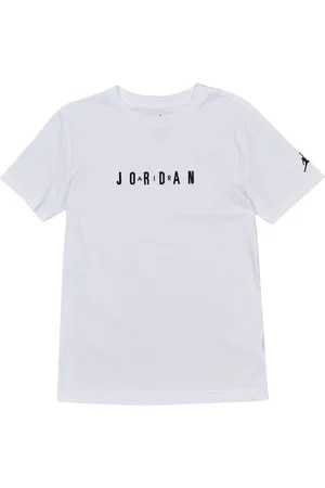Jordan Wordmark Emb Unisex T-Shirts - Weiß - Größe: 128 - 137 CM - Baumwoll-Jersey - Foot Locker