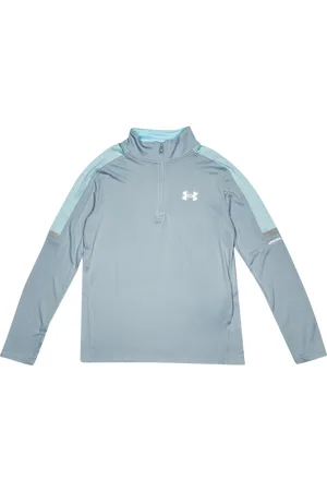 Under Armour Tech Utility 1/4 Zip Unisex Trainingsoberteile - Blau - Größe: 127 - 137 CM - Poly Jersey - Foot Locker