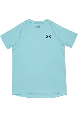 Under Armour Tech Textured Unisex T-Shirts - Blau - Größe: 127 - 137 CM - Poly Jersey - Foot Locker
