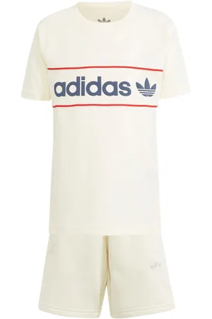 adidas New York Unisex Trainingsanzüge - Weiß - Größe: 99 - 104 CM - Baumwoll-Jersey - Foot Locker