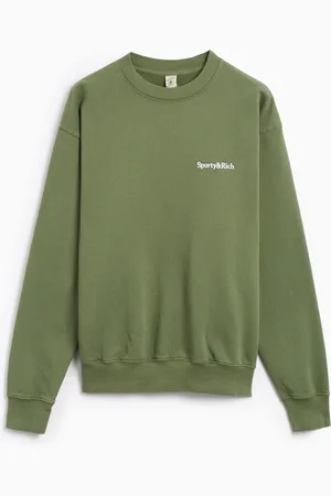 Sporty & Rich Serif Logo Unisex Embroidered Sweatshirt