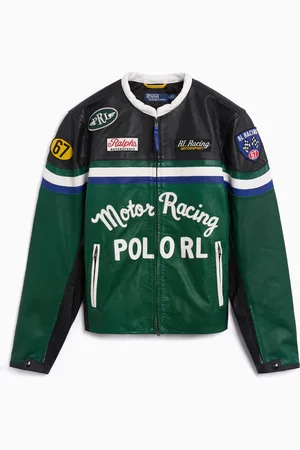 Ralph Lauren F1 Custom Racing Moto Regular Herren- Lederjacke mit Grafik