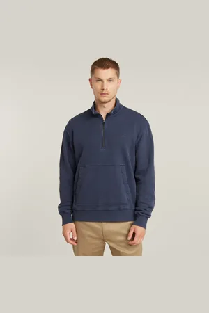 G-Star Washed Half Zip Relaxed Sweater - - Herren