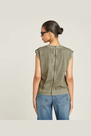 G-Star Back Zip Overdyed Top - - Damen