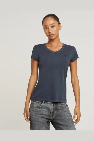 G-Star Overdyed Eyben Slim V-Neck Top 2.0 - - Damen