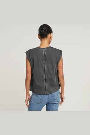 G-Star Back Zip Overdyed Top - - Damen