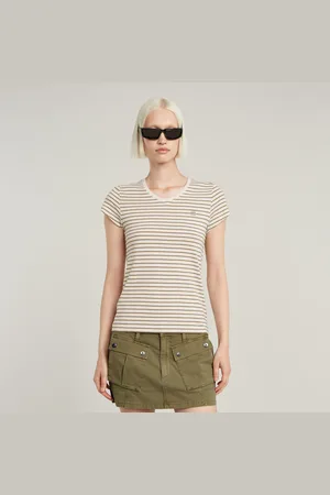 G-Star Stripe Eyben Slim V-Neck Top 2.0 - - Damen