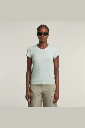 G-Star Overdyed Eyben Slim V-Neck Top - - Damen