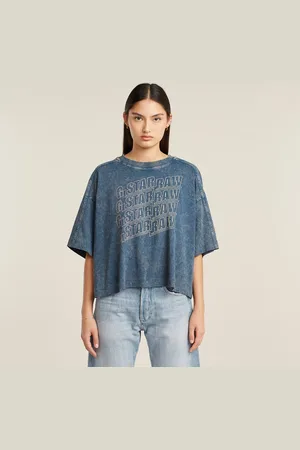 G-Star Washed Multi Logo Oversized T-Shirt - - Damen