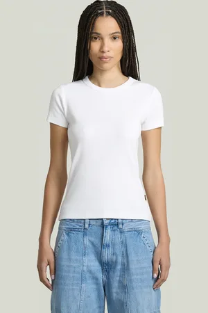 G-Star Rib Cap Sleeve T-Shirt - - Damen