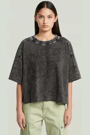 G-Star Washed Multi Logo Oversized T-Shirt - - Damen