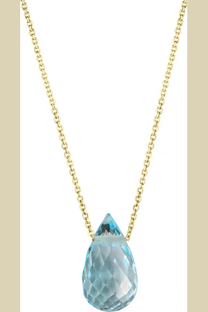 CELESTA ® Damen Kette mit Anhänger, 375er Gelbgold Blautopas