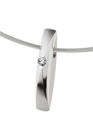 ERNSTES Damen Anhänger, Edelstahl mit 1 Brillant, ca. 0,065 Karat