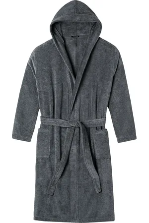 Schiesser Essentials Bademantel, Kapuze, 3/4-Länge, für Herren, , S