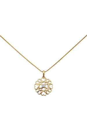 Vandenberg Damen Kette mit Anhänger, 375er Gelbgold 1 Diamant, ca. 0,02 Karat
