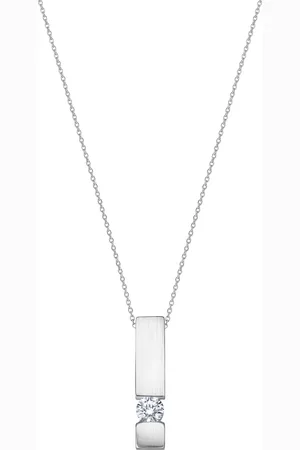 Moncara Damen Kette mit Anhänger, 950er Platin 1 Diamant, ca. 0,20 Karat