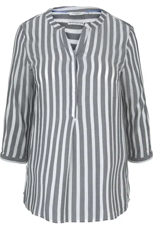 TOM TAILOR Blusenshirt, Henley-Ausschnitt, 3/4-Arm, für Damen, , 48