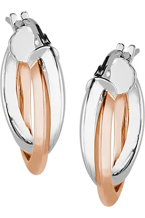 Vandenberg Damen Creolen, 375er Weiß-/Roségold