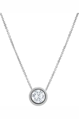 Moncara Damenkette mit Anhänger, 950er Platin 1 Diamant, ca. 0,2 Karat