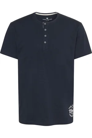 TOM TAILOR Henley-Schlafshirt, Logo-Print, uni, für Herren, , 52